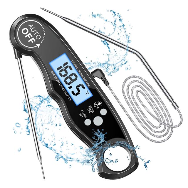 CIRYCASE Thermometre Cuisine à Double Sonde, Lecture Rapide & Écran LCD