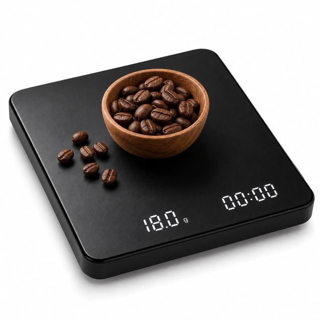 Balance à café avec minuterie, 3 kg, balance numérique à expresso pour verser le café, balance alimentaire de cuisine rechargeable avec tapis en silicone, balance compacte pour égoutter le café, noir