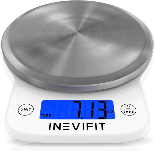 INEVIFIT Balance DE Cuisine NUMÉRIQUE, Balance Alimentaire Multifonction Haute Précision Blanc Grand