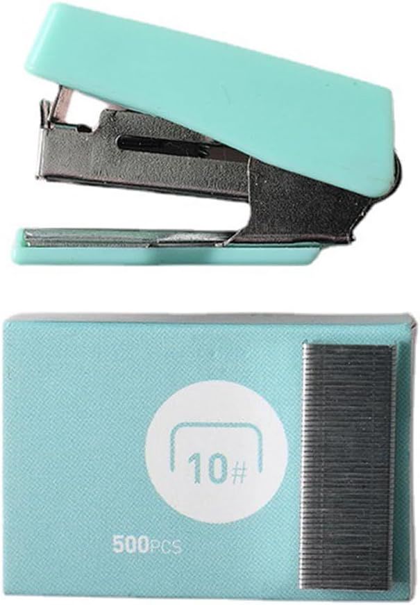 1 Pièce Mini Agrafeuse, Agrapheuse Bureau, Agrafeuse De Poche, Avec 400Pcs Agrafes Et Ote-Agrafes, Pour L'École, Maison Ou Bureau (Vert Menthe)