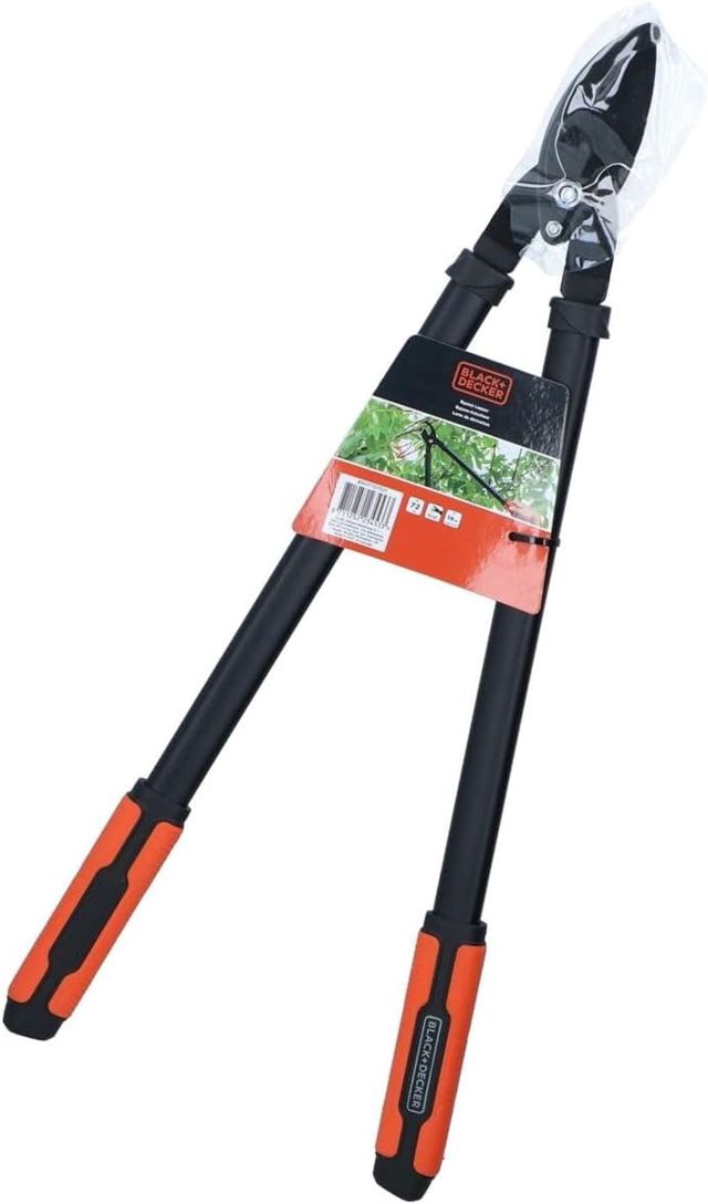 BLACK+DECKER Coupe Branche - Cisaille de Jardin - Capacité de Coupe de 38 mm - Sécateur de 72 cm - Avec Revêtement Antiadhésif sur les Lames de Coupe - Noir/Orange