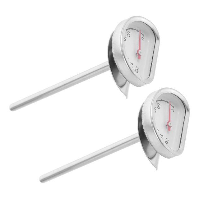 Alipis Thermomètre à Friture en Acier Inoxydable 2pcs avec Sonde 4 Pouces, Plage 0-200°c, Support Inclus, Cuisine Maison et Aliments Frits