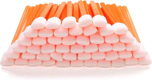 AAwipes Bâtons de nettoyage en mousse (50 pièces de 13,3 cm, grandes pointes rectangulaires en mousse, orange) pour nettoyage de salle blanche pour imprimante à jet d'encre, instruments optiques,