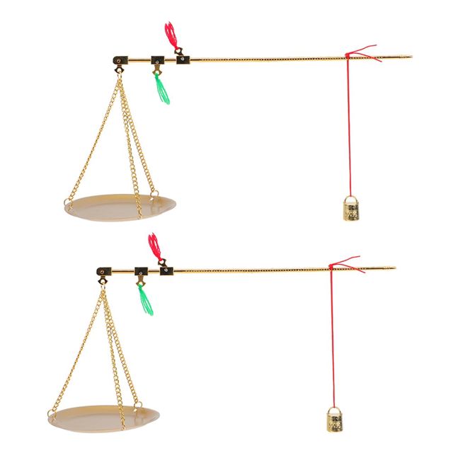 Cabilock 2pièces Balance de Cuivre Portable avec Poids pour Médecine Chinoise Style Vintage pour Cuisine Pesage Herbes