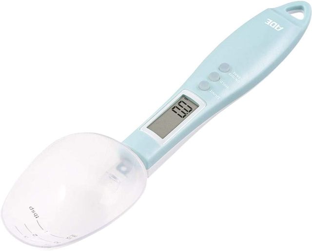 ADE Balance à cuillère numérique Eni | Mesure électronique pour pesage et dosage précis jusqu'à 0,1 gramme | Également pour liquides | Écran LCD | Balance pour aliments pour animaux | noir