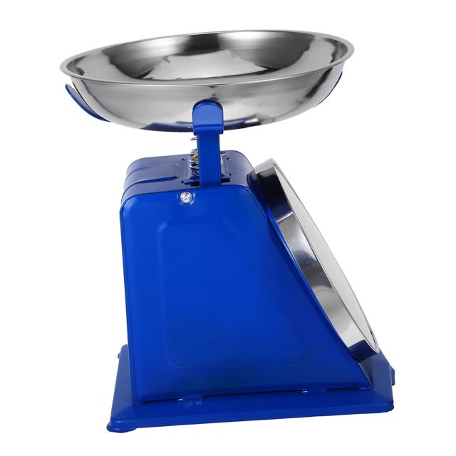Balance Cuisine Mécanique Vintage 10kg Bleu avec Bol Inox