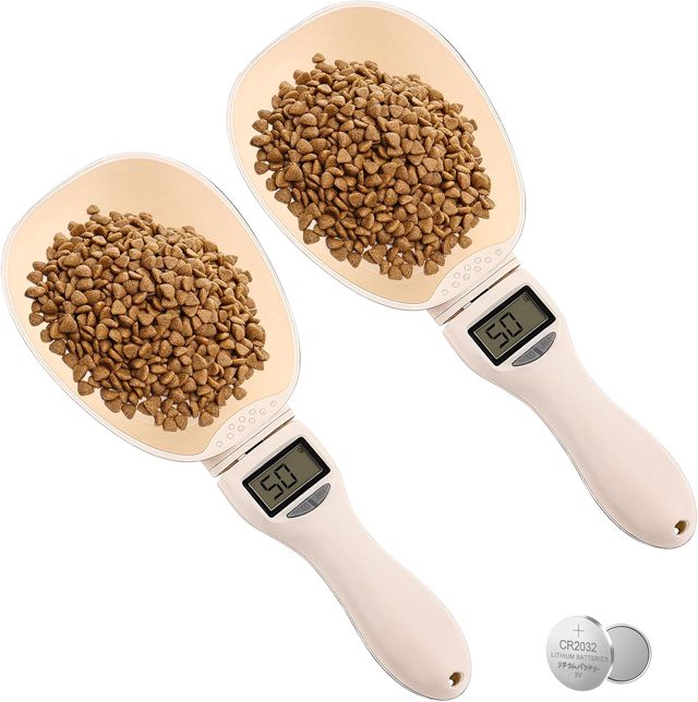 Lot de 2 cuillères à mesurer numériques précises à 1 g - Jusqu'à 800 g - Avec écran LCD - Pour épices, farine, liquide, nourriture pour chien, aliments pour chiens, aliments et épices