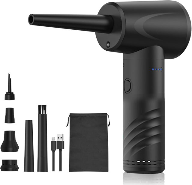 Plumeau D'ordinateur Rechargeable, Plumeau D'air électrique avec 6 Buses pour le Nettoyage D'atelier de Bureau à Domicile (Version standard AD33)
