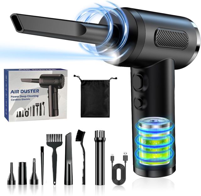 Souffleur Air Comprimé Nettoyage PC: 3 Vitesses 6000mAh