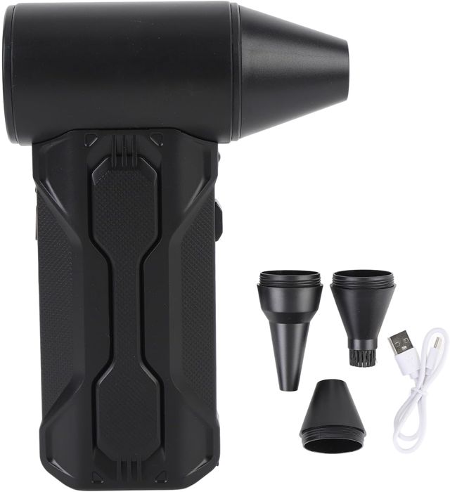 Plumeau d'air électrique à 3 vitesses, vitesse du vent 160000 tr/min, lumière LED, souffleur de poussière sans fil, nettoyeur de clavier, PC, ordinateur, nettoyage de voiture