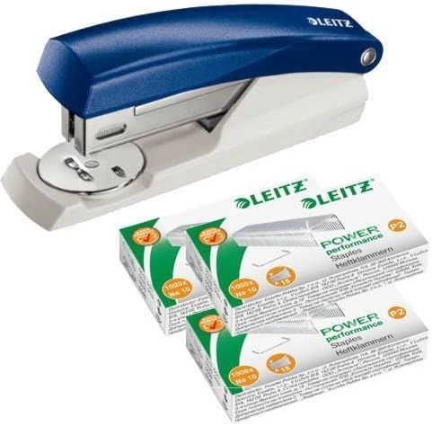 Leitz Mini agrafeuse NeXXt - Capacité d'agrafage : 10 feuilles - Couleur au choix (avec agrafes, rouge)