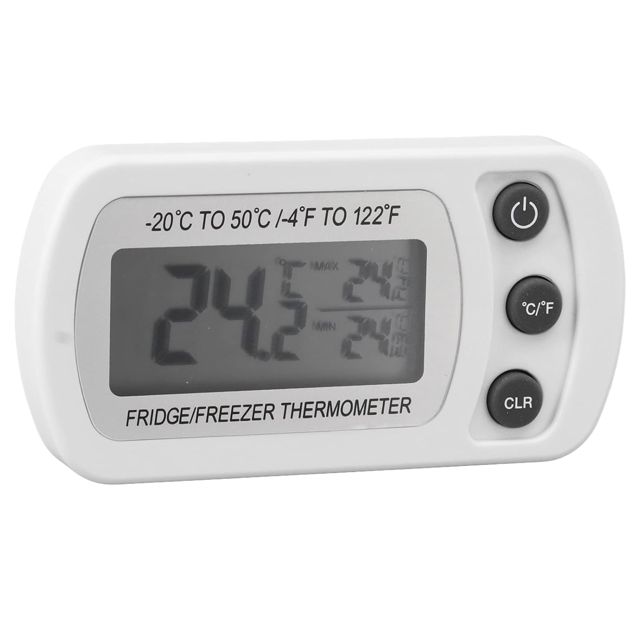 Annadue Thermomètre Numérique pour Réfrigérateur, Thermomètre étanche pour Réfrigérateur, Numérique pour Congélateur 20 à 50 °C, Blanc pour Congélateur, Cuisine