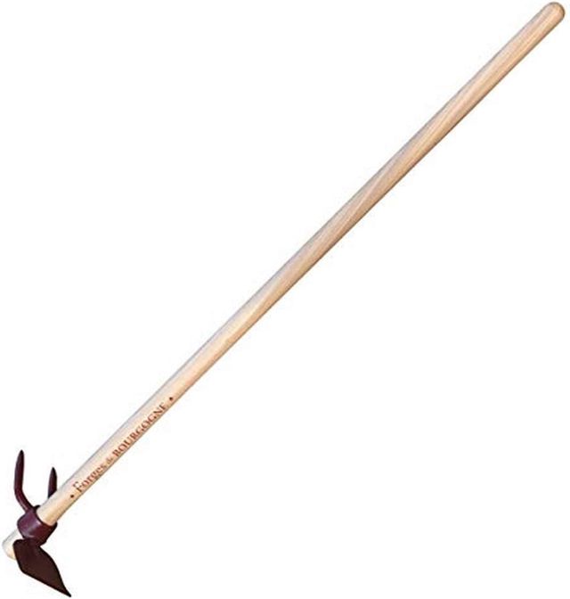 Serfouette Forgée Panne et Fourche Emmanché Droit 100, 26cm Longueur