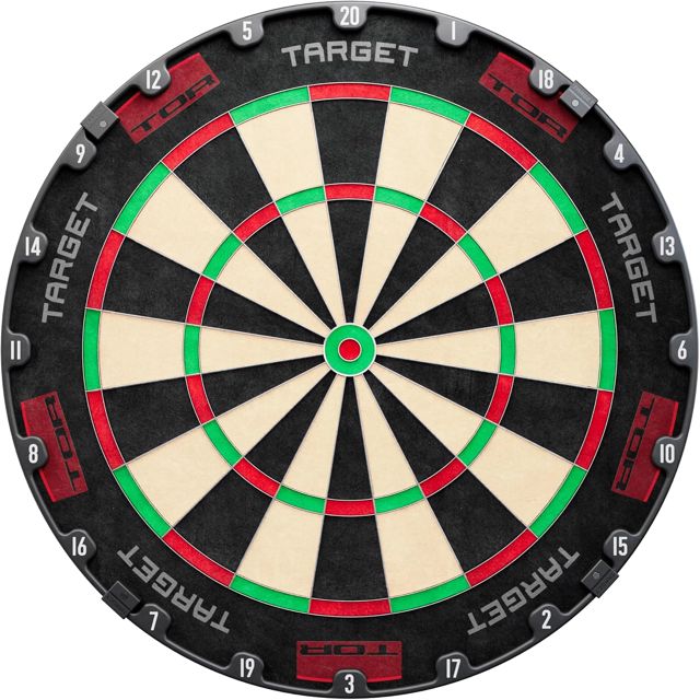 Target Darts TOR Cible, Pointe en Acier Fléchette Board avec Facultatif 360-Degrés LED Lumière Ring | Norme de Compétition Pointe en Acier Cibles avec Réparation Kit, Fin sans Agrafes Câbles Système