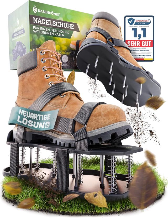 Chaussures à ongles Pro | Chaussures aératrices de pelouse + chaussures à chape | Aérateur de pelouse et aérateur pour aérer la pelouse | Chaussures de gazon de qualité supérieure pour