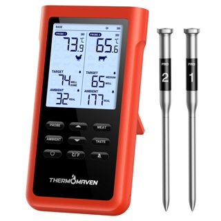 ThermoMaven X2 Thermomètre Cuisine Sans Fil, 915 m Sub-1G, 2 Sondes Cuisson