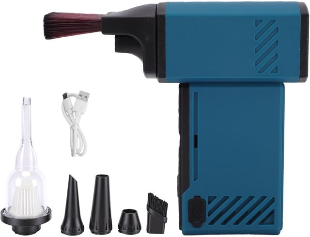 Dépoussiéreur d'air électrique, Dépoussiéreur d'air sans Fil Haute Puissance 130 000 TR/Min, Souffleur Turbo Rechargeable, Mini Souffleur Haute Vitesse pour Le Nettoyage (Yellow)