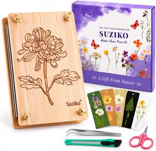 Suziko Grand kit de presse à fleurs avec motif de rose pour adultes et enfants – 27 x 17 cm – Kit d'artisanat pour la conservation des fleurs et des feuilles, excellent cadeau pour les amateurs de