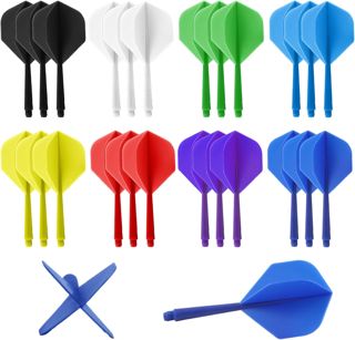 24 pièces ailettes de fléchettes intégrées avec tige, système ailettes et tiges intégrées, accessoires de fléchettes ailettes, avec filetage 2BA, accessoires de fléchettes professionnels (8