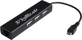 TV xStream Adaptateur Ethernet LAN avec 3 ports USB et alimentation micro USB pour appareils TV Streaming Stick 2ème génération, 3ème génération 4K