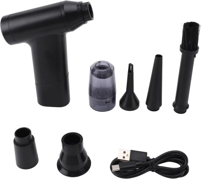 SIXRUN Souffleur D'air électrique Efficace, Souffleur D'air Portable pour Nettoyer les Claviers, Caméras PC, Lits Pneumatiques, Bateaux, de Poussière électrique sans Fil Rechargeable pour la Maison,