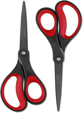 LIVINGO 2 Paires de Ciseaux anti-adhésifs en titane 20,3 cm, Ciseaux En Acier Inoxydable Plaqué Titane Résistant à Usages