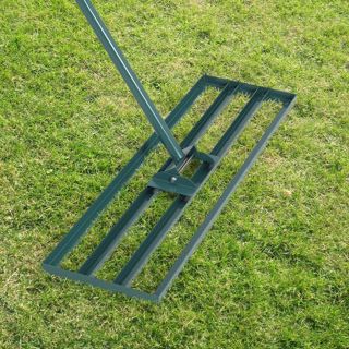 Garvee Râteau niveleur de pelouse Professionnel en Acier - Manche Long 1.8m