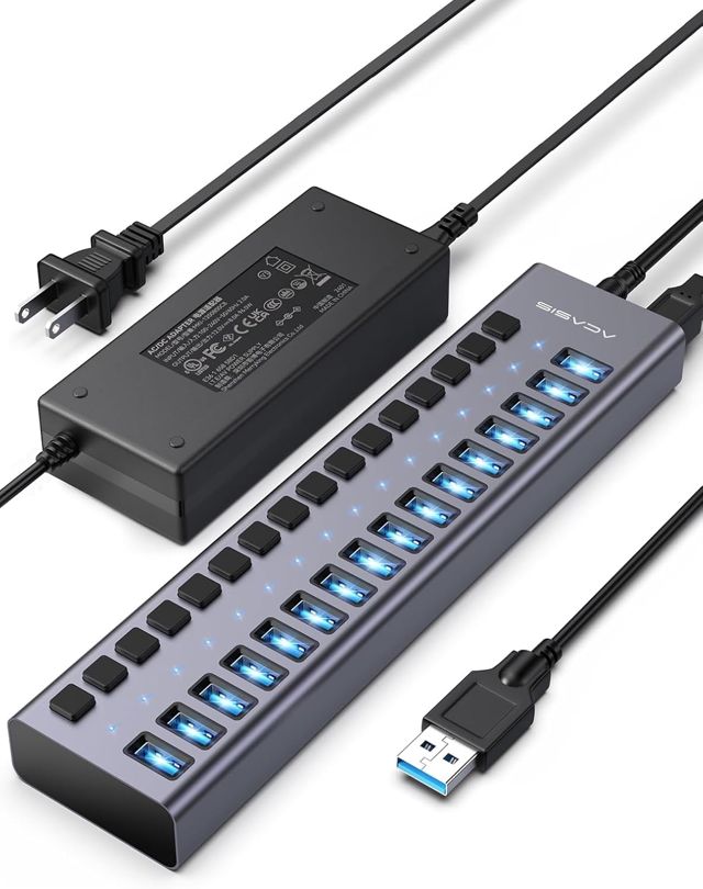 ACASIS Hub USB Alimenté 10 Ports 3.2 10Gbps avec Interrupteurs Individuels