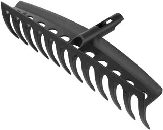 Fiskars Tête de balai à gazon livrée sans manche, 12 dents, Compatible avec le Manche Fiskars Solid, Largeur : 41 cm, Dents en plastique, Noir, Solid, 1014917