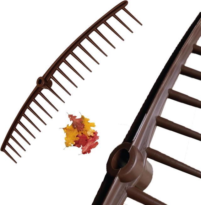 Crisalide – Râteau de jardin 70 cm avec 20 dents en polypropylène | Léger et résistant, idéal pour les jardins, les feuilles et les sols | Poignée non incluse | Couleur marron