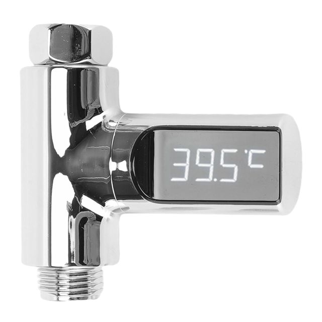 Naroote Thermomètre de Douche à LED, Thermomètre de Bain à Lecture Instantanée alimenté par Débit D'eau avec écran LED Lumineux, pour Robinets et Douches de Salle de Bain de Cuisine à