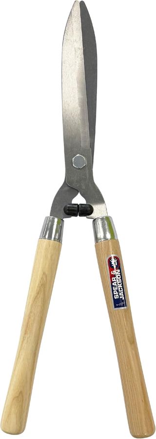 Spear & Jackson Razorsharp Cisailles à haies avec poignées en bois – poignées en bois dur FSC vernies (240 mm) – Cisailles polyvalentes en acier au carbone chromé