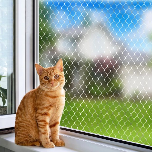 Filet de Protection Chat en Nylon, Filet Chat Balcon Transparentes de 3x4m