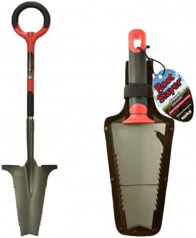 ROOTSLAYER - VENTEO - Pack Duo - Noir - Adulte - Outils jardin - Bêche - Transplantoir - Acier de carbone - Manche 360°