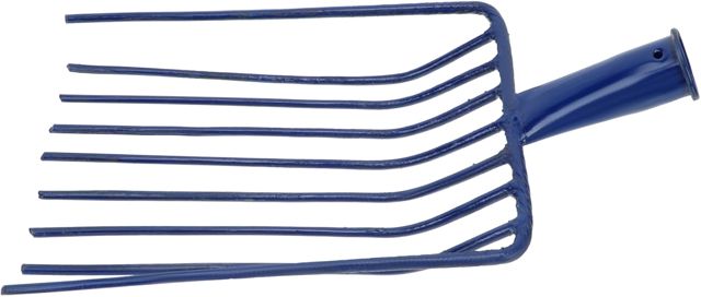 Râteau à Charbon Dents en Acier Bleu pour Foyer Domestique