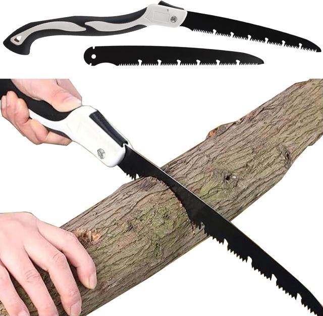 210mm Coupe Branche Telescopique Avec lame de rechange Scie à Main Pliante D'extéRieur Avec Verrouillage de SéCurité Scie à Métaux Coupe Branche Scie à Bois Scie D'élagage