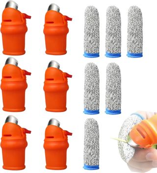 6 Ensembles Coupeur De Pouce Avec Séparateur Coupe Pouce Et Protège-Doigts, Couteau À Doigt Silicone, Couteau Petit Pour Mettre Le Doigt, Outil Jardinage Récolte Fruits Légumes
