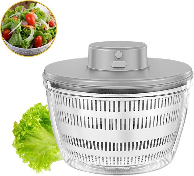 Essoreuse à Salade Automatique sans Fil USB 4000 ML Déshydrateur Automatique pour Fruits et légumes, saladier pour Servir, assèchement Rapide, ustensile de Cuisine dans Une Couleur Tendance