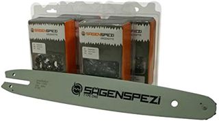 Sägenspezi Guide de 35cm 3/8"PM 1,1mm et 4 chaînes à gouge semi-carrée pour Stihl 018 MS180