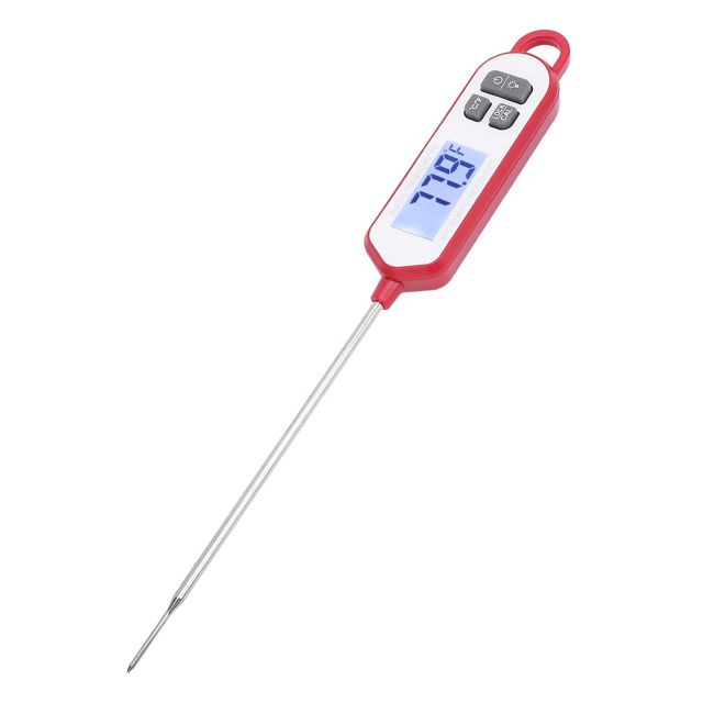 Zerodis Sonde Alimentaire Numérique, Thermomètre à Viande Numérique avec écran rétroéclairé pour la Cuisson des Liquides de Cuisine, de la Viande, Acier Inoxydable IPX6