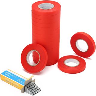 Ruban adhésif pour ligneuses végétales, outil avec 20 rouleaux de ruban, 1 boîte d'agrafes, rubans pour machines à attacher plantes de jardin pour tailler les légumes