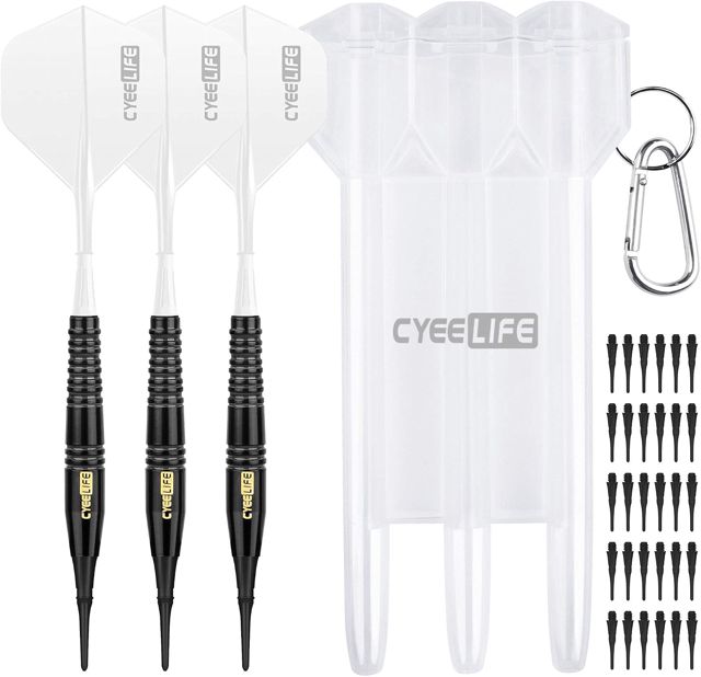 CyeeLife Flechette Pointe Plastique 18g avec Boîtiers et étuis Et Integration Empennages