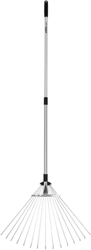 VITO - Balai à Gazon 15 Dents Manche télescopique 89.5-180 cm Aluminium Ultra léger Râteau de Jardin