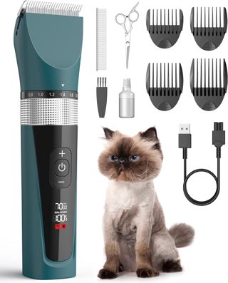 oneisall tondeuse pour chat silencieuse, rasoir pour chat (Vert)
