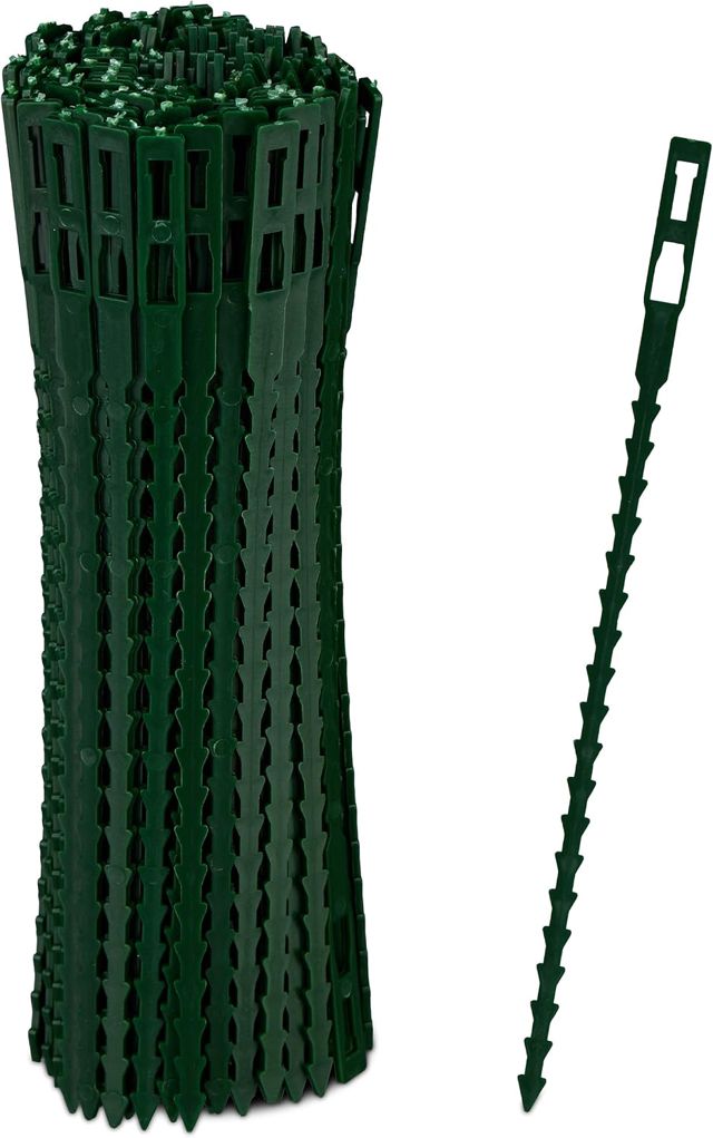 Relaxdays Attaches de Plantes, Lot de 200, 17 cm, Liens de Serrage réglables, réutilisables, Fixation Jardin, Vert