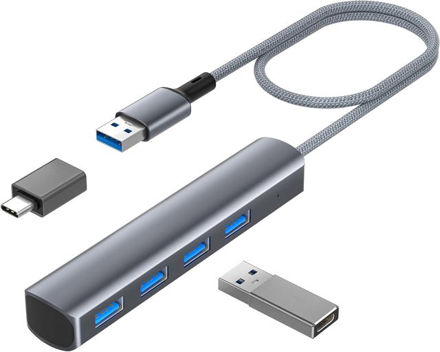 Elebase Hub USB pour PS5 Pro Slim,Répartiteur Multiprise 3.0 1 Entrée 4