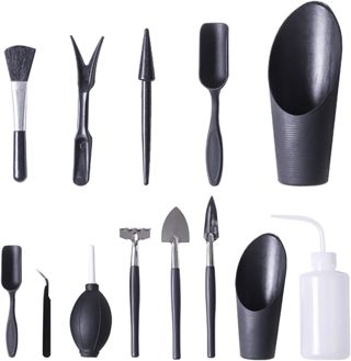 Lot de 13 outils de jardinage pour plantes succulentes, kit d'outils de terrarium d'intérieur, outils à main de plantation, outils à main de jardinage pour jardin féérique miniature d'intérieur