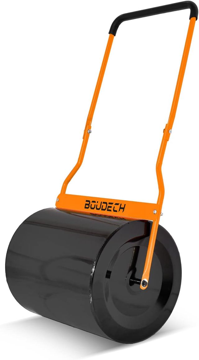 BOUDECH Tabur Rouleau de pelouse Manuel de 50 cm avec poignée Ergonomique Rouleau de Jardin avec Bouchon Amovible et capacité maximale de 62 L