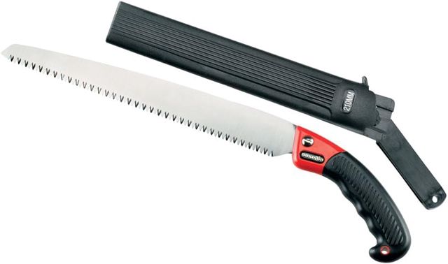 AUSONIA - SCIE À ÉLAGUER TURBO, AVEC ÉTUI, LAME CHROMÉE ET TREMPÉE À IMPULSIONS, DE 30 CM, MANCHE ANTIGLISSE RENFORCÉ