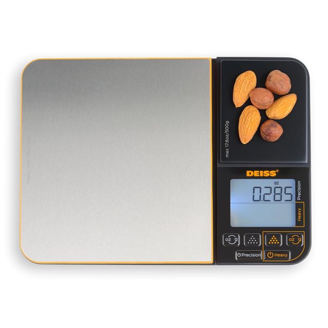 Deiss PRO cuisine numérique à double plateforme – 5 kg et 500 g – balance de précision pour la pâtisserie, la cuisine et la préparation des repas